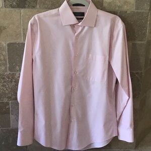Nordstrom Smartcare Dress Shirt Pink Trim Fit 15 x 32/33